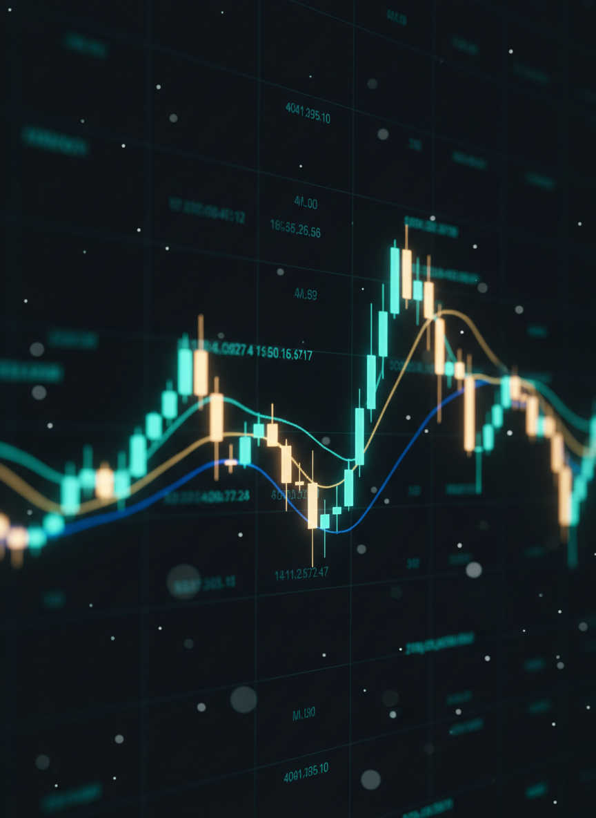 Dark abstract stock market trading background